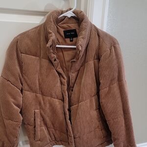 Love Tree Women's Tan Corduroy Puffer Jacket